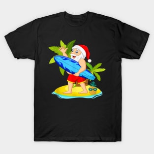 Santa Summer Christmas In July Beach T-Shirt